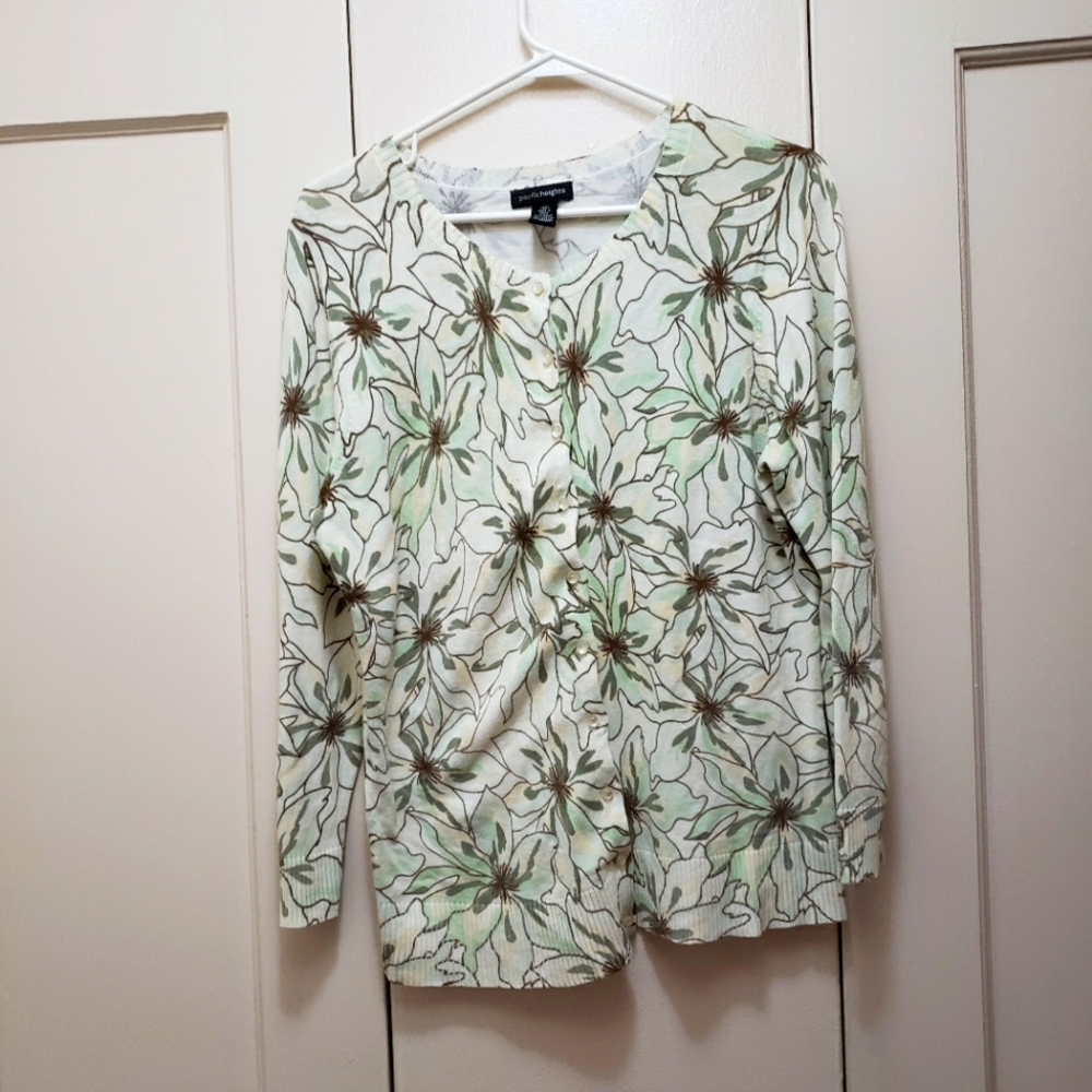 Pacific Heights Long Sleeve Floral Cardigan size M